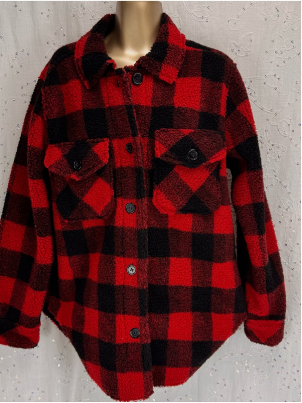 True North Denim Buffalo Plaid Sherpa Shacket Jacket – M- NWT